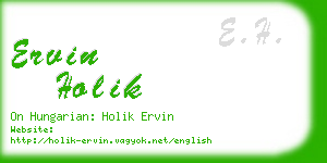 ervin holik business card